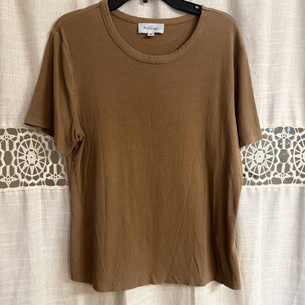 Stitch Fix Women's Ribbed Brown Top